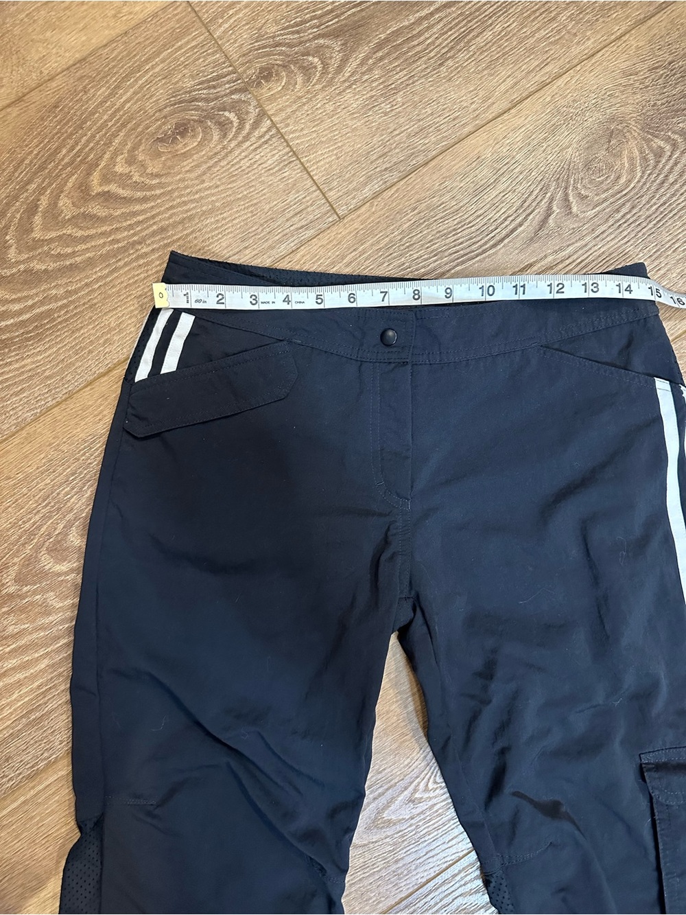 adidas clima365 climacool Black Capris with White Side Stripes szS low rise - Picture 3 of 9